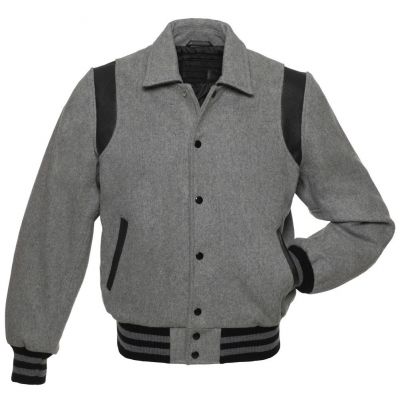 Single strips Varsity Jacket Grey-Black